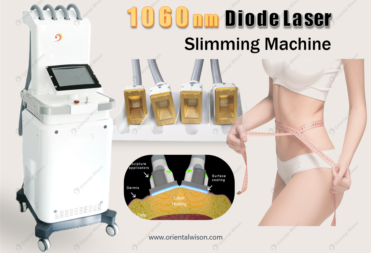 1060 nm Diodilaser Sculpsure Ei-invasiivinen kehon laihdutuskone